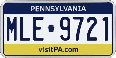 PA license plate MLE9721