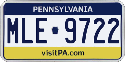 PA license plate MLE9722