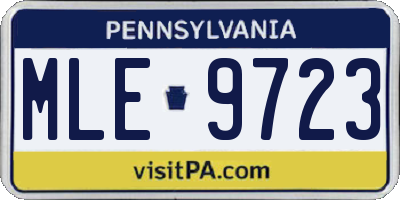 PA license plate MLE9723