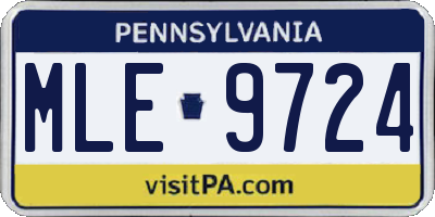 PA license plate MLE9724