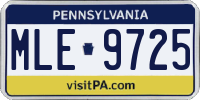 PA license plate MLE9725