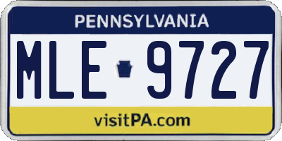 PA license plate MLE9727