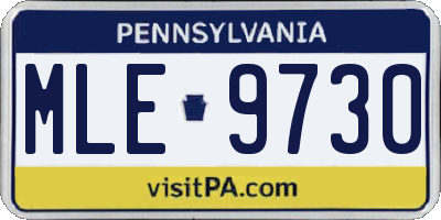 PA license plate MLE9730