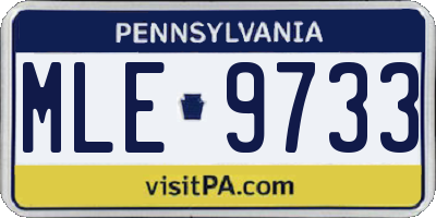 PA license plate MLE9733