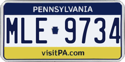 PA license plate MLE9734