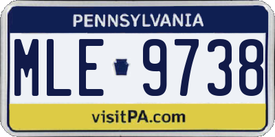 PA license plate MLE9738