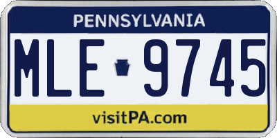 PA license plate MLE9745