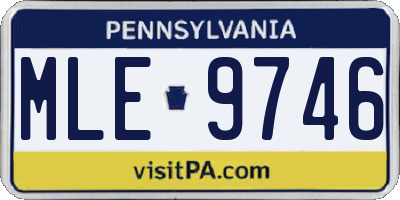 PA license plate MLE9746