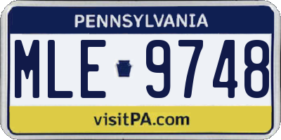 PA license plate MLE9748