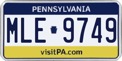PA license plate MLE9749