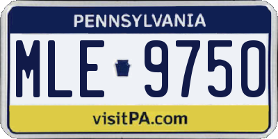 PA license plate MLE9750