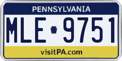 PA license plate MLE9751