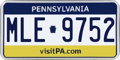 PA license plate MLE9752