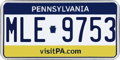 PA license plate MLE9753
