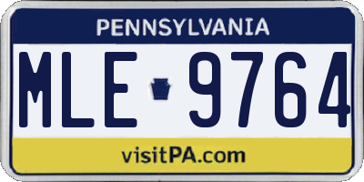 PA license plate MLE9764