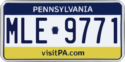PA license plate MLE9771