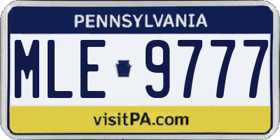 PA license plate MLE9777