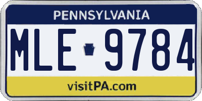 PA license plate MLE9784
