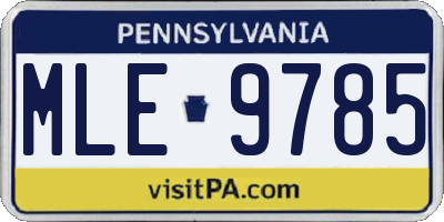 PA license plate MLE9785