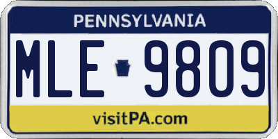 PA license plate MLE9809
