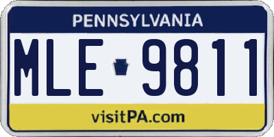 PA license plate MLE9811
