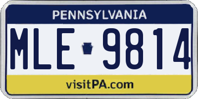 PA license plate MLE9814