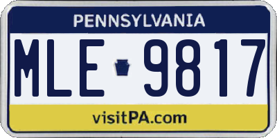 PA license plate MLE9817