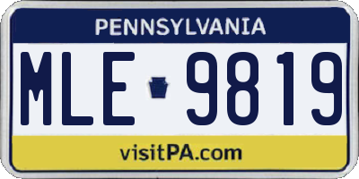 PA license plate MLE9819