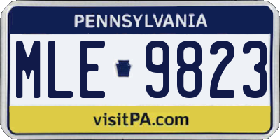 PA license plate MLE9823