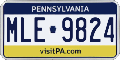 PA license plate MLE9824