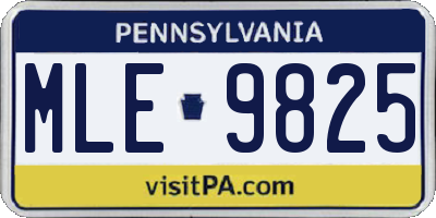 PA license plate MLE9825