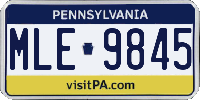 PA license plate MLE9845