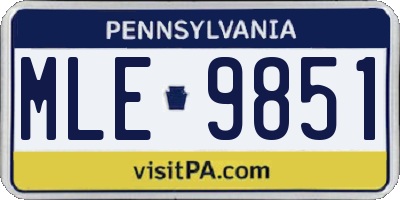 PA license plate MLE9851