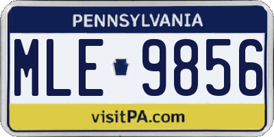 PA license plate MLE9856