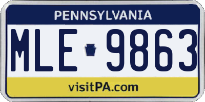 PA license plate MLE9863