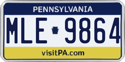 PA license plate MLE9864
