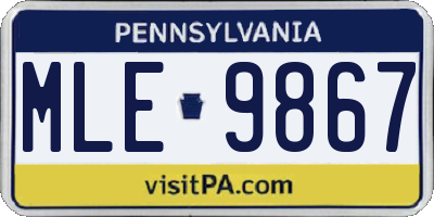 PA license plate MLE9867