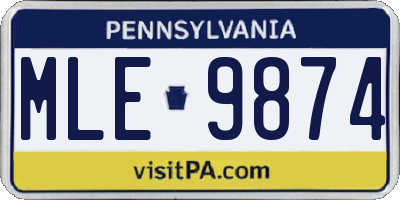 PA license plate MLE9874