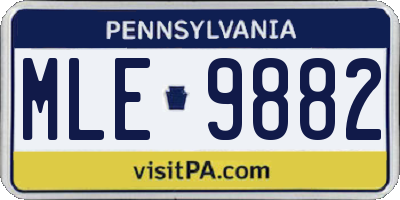 PA license plate MLE9882