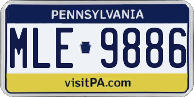 PA license plate MLE9886