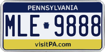 PA license plate MLE9888