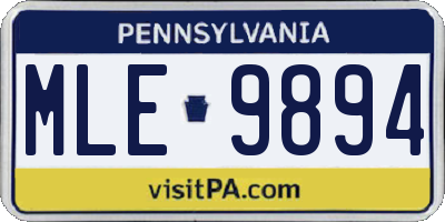 PA license plate MLE9894
