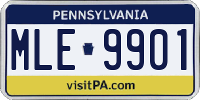 PA license plate MLE9901