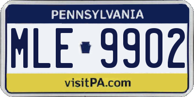 PA license plate MLE9902