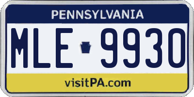PA license plate MLE9930