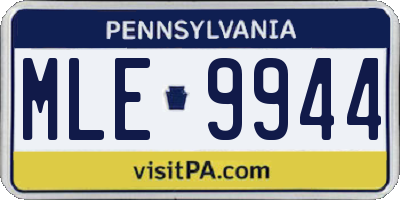 PA license plate MLE9944