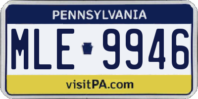 PA license plate MLE9946