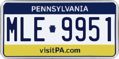 PA license plate MLE9951