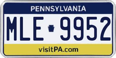 PA license plate MLE9952