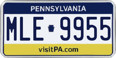 PA license plate MLE9955